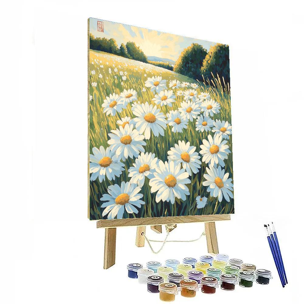 Claude Monet Inspired Field Of Daisies Sun Wash Number painting