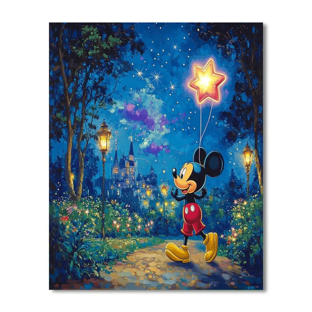 Mickey Mouse Starry Park Stroll Disney Inspired Paint by numbers art
