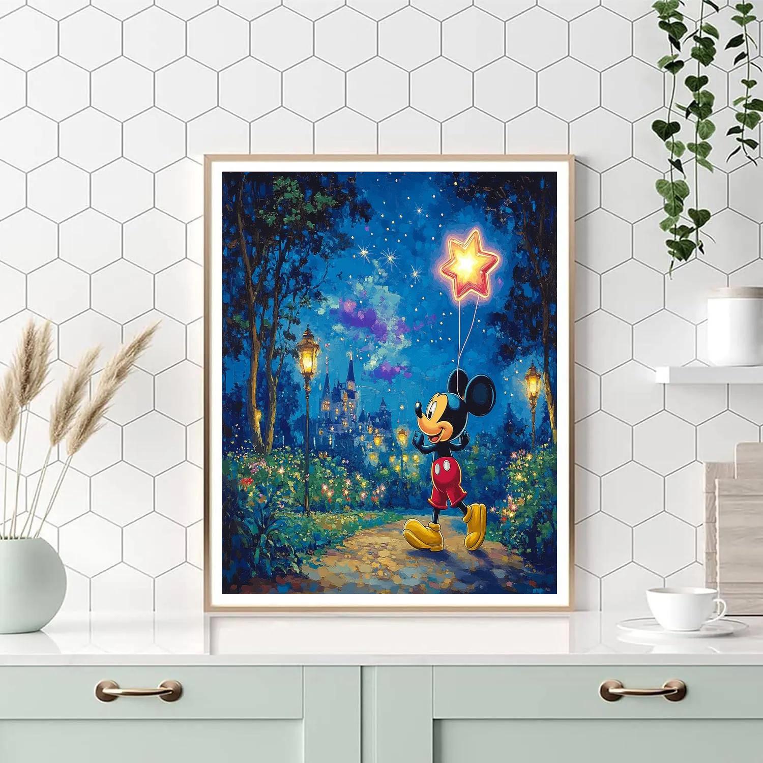 Mickey Mouse Starry Park Stroll Disney Inspired Paint by numbers art