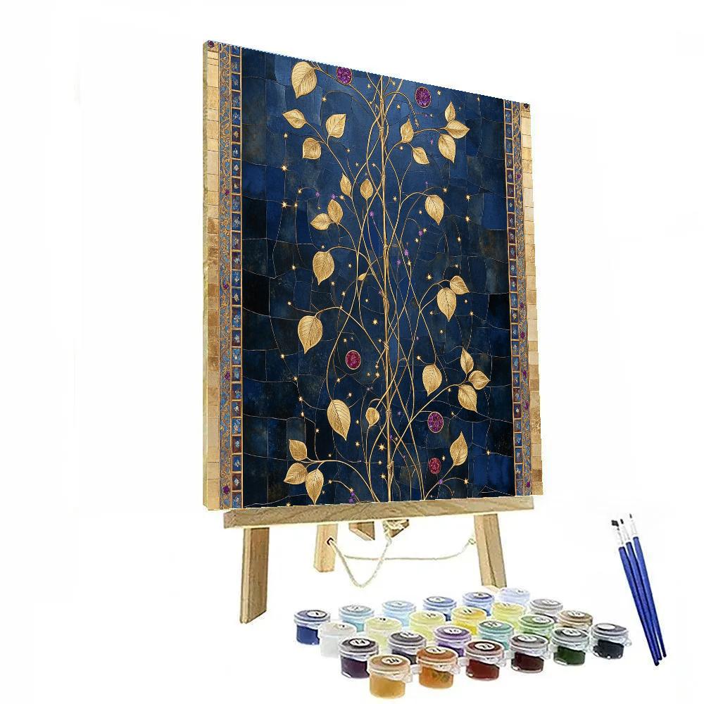 Gustav Klimt Inspired Celestial Vine Tapestry Paint by numbers kits