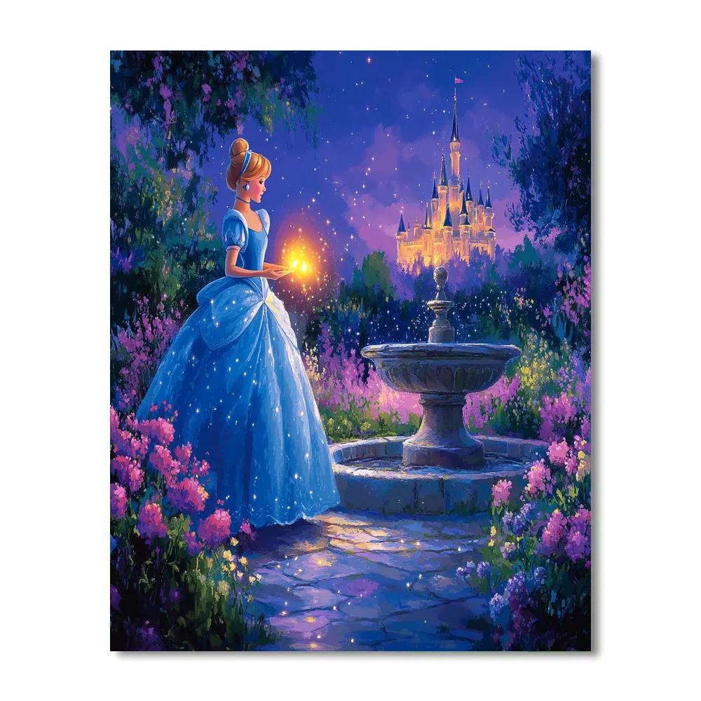 Cinderella Twilight Garden Wishes Disney Inspired Paint by numbers art
