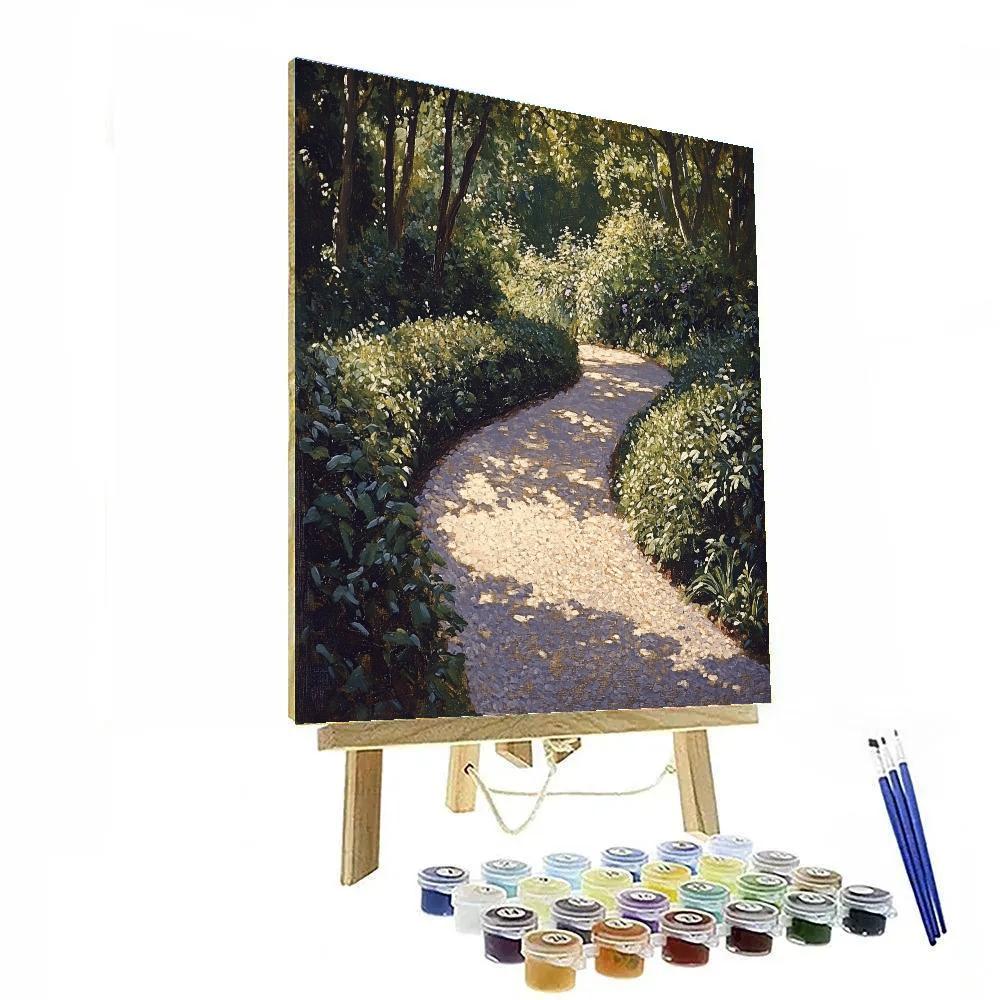 Claude Monet Inspired Garden Path With Sun Shadows painting number kit