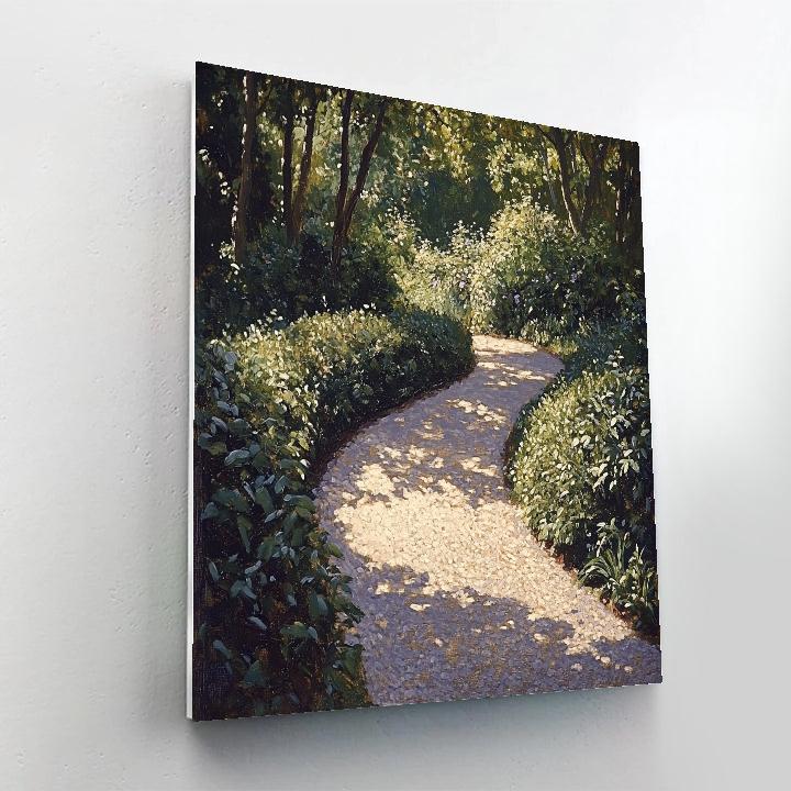 Claude Monet Inspired Garden Path With Sun Shadows painting number kit