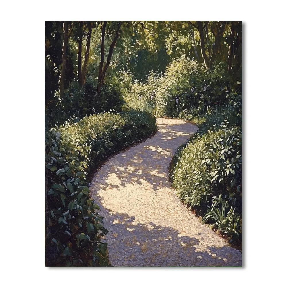Claude Monet Inspired Garden Path With Sun Shadows painting number kit