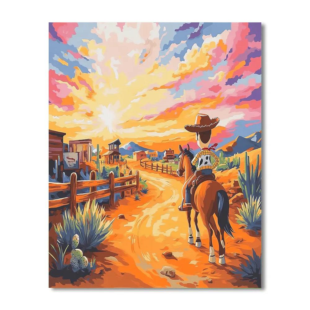 Woody Sunset Roundup Trail Disney Inspired Paint by numbers kits