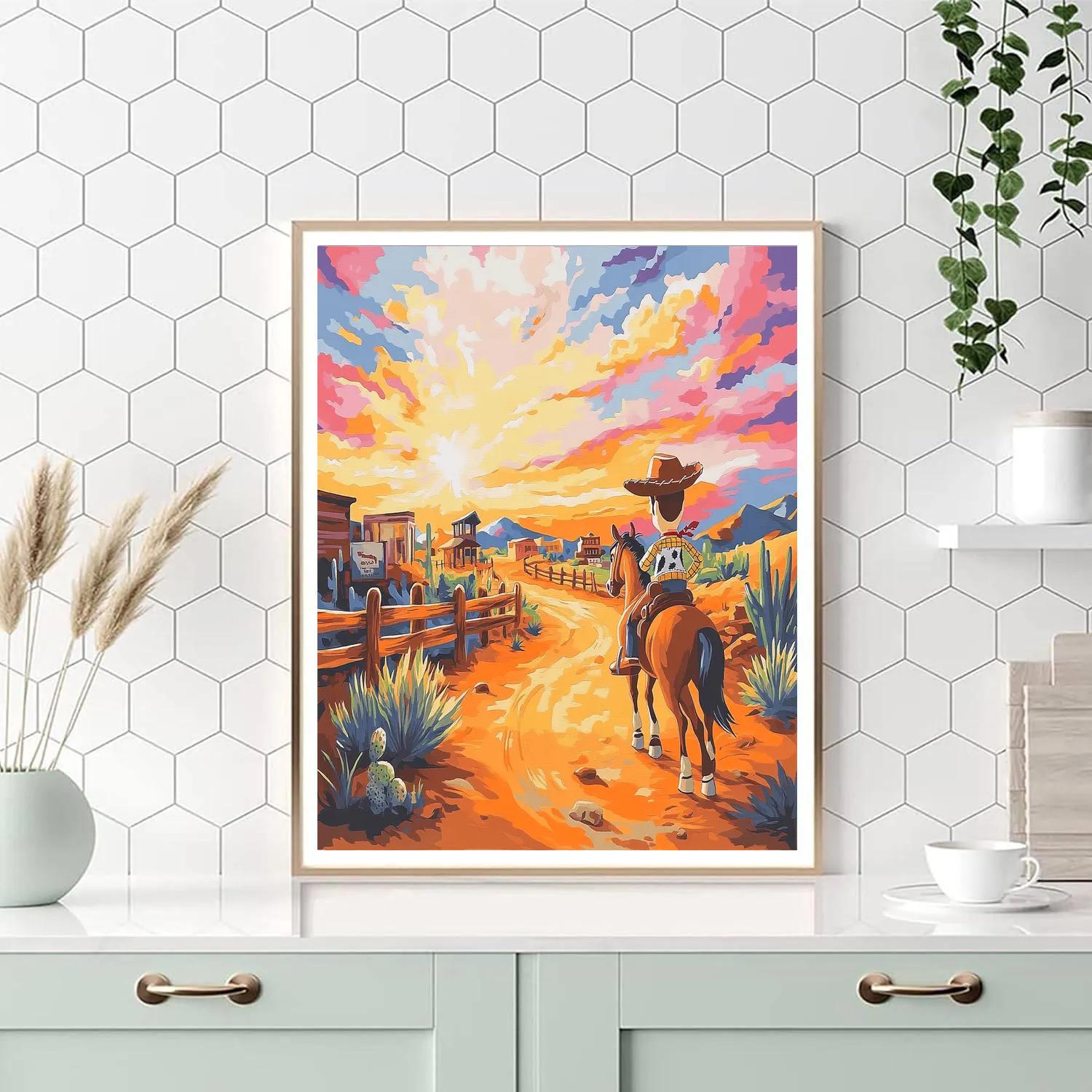 Woody Sunset Roundup Trail Disney Inspired Paint by numbers kits