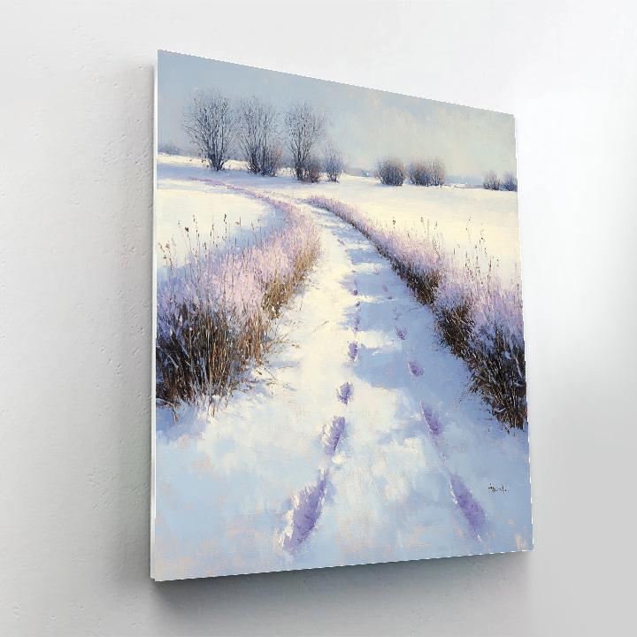 Claude Monet Inspired Snow On Meadow Hedges Number painting