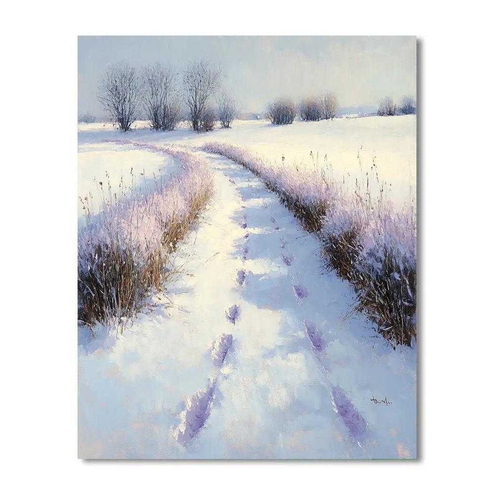 Claude Monet Inspired Snow On Meadow Hedges Number painting