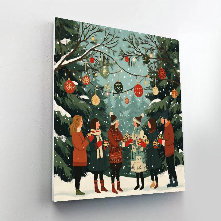 Ornament Exchange Under Pines Paint by numbers kits