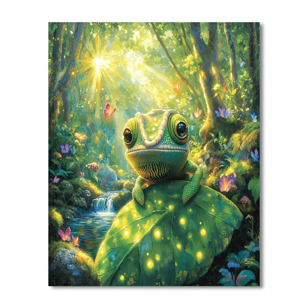 Pascal Forest Leaf Hideout Disney Inspired paint by color