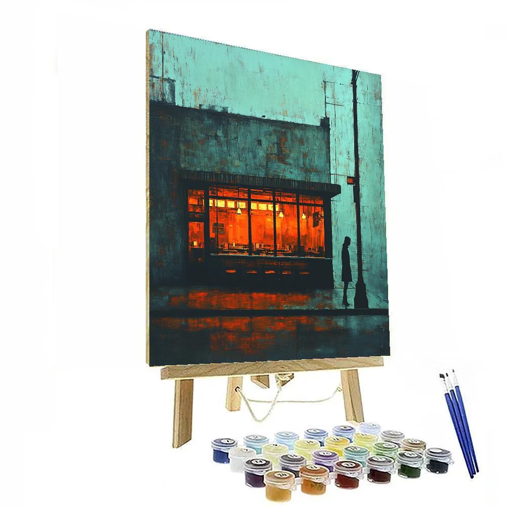 Edward Hopper Inspired Quiet Diner Paint by numbers art