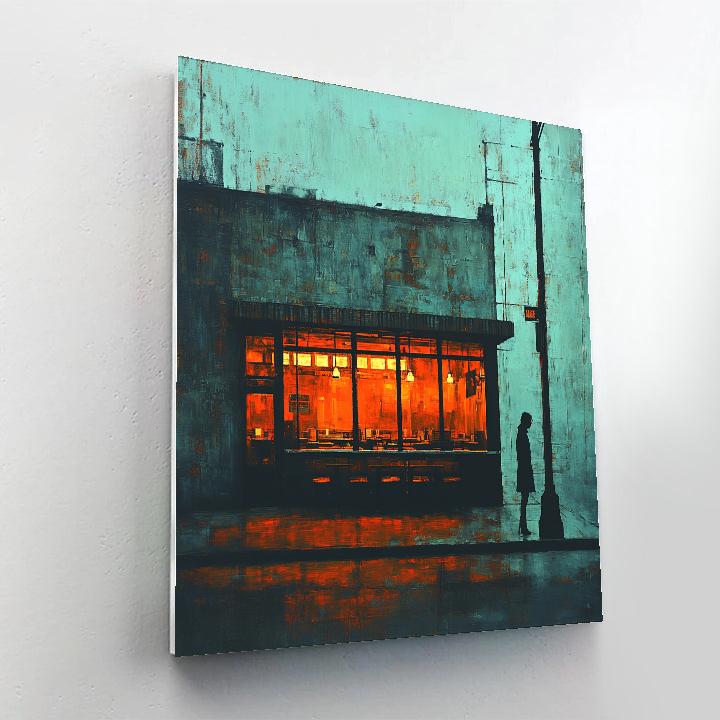 Edward Hopper Inspired Quiet Diner Paint by numbers art