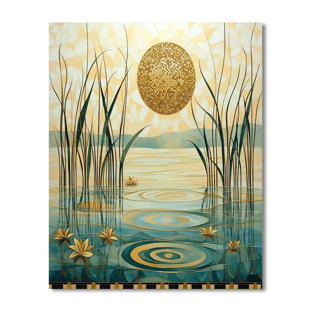 Gustav Klimt Inspired Opaline Moonlit Marsh paint by numbers