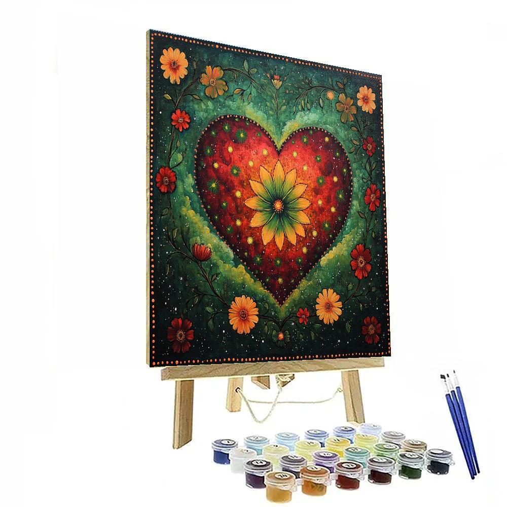 Frida Kahlo Inspired Nebula Heart Garden Numbered painting kits