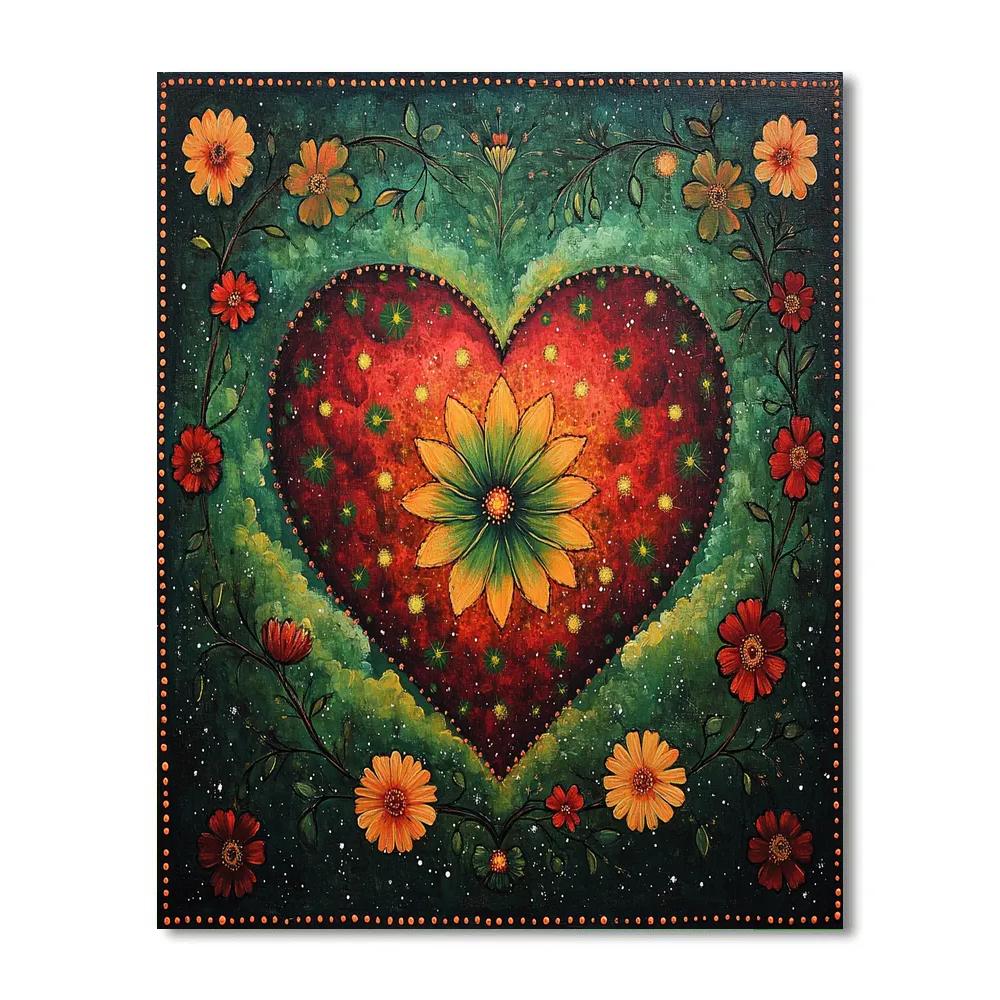 Frida Kahlo Inspired Nebula Heart Garden Numbered painting kits