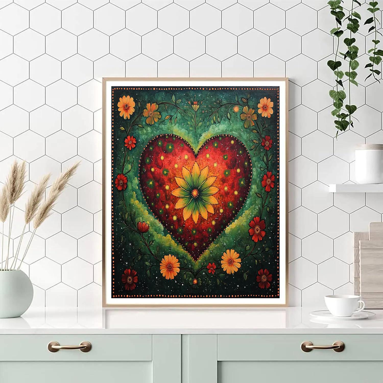 Frida Kahlo Inspired Nebula Heart Garden Numbered painting kits