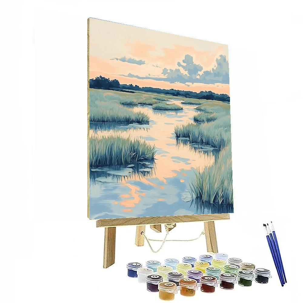 Claude Monet Inspired Water Meadow At Daybreak Painting by numbers kit