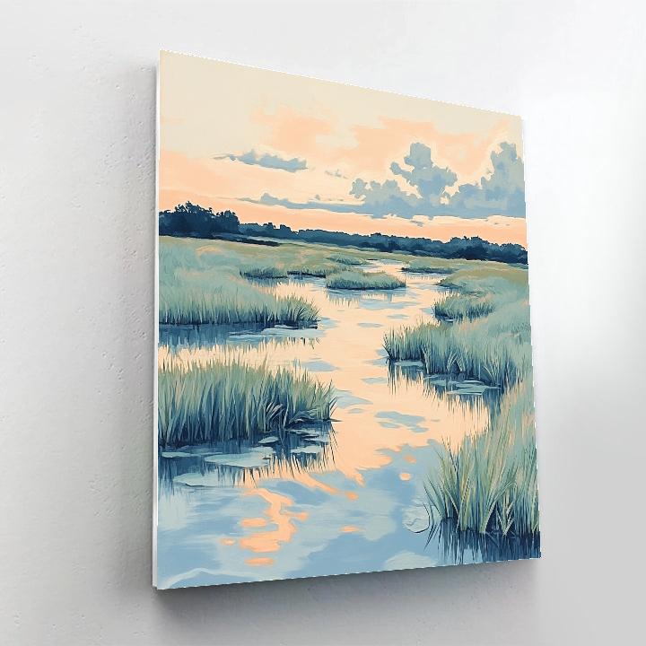 Claude Monet Inspired Water Meadow At Daybreak Painting by numbers kit