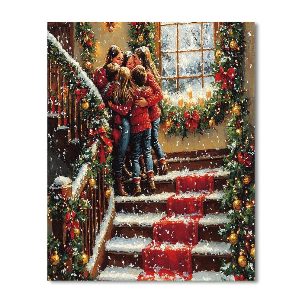 Garland Staircase Reunion Painting by numbers kit