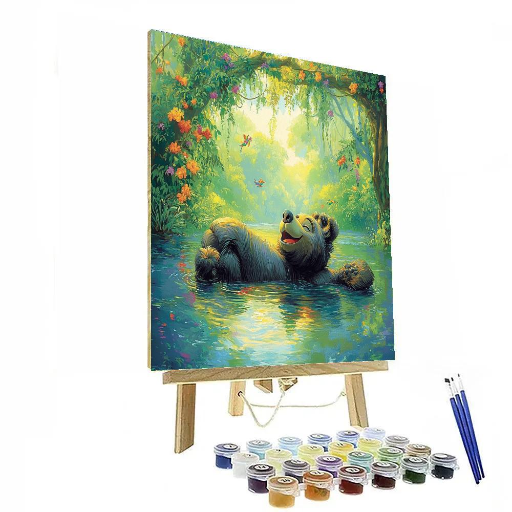 Baloo Jungle River Relaxation Disney Inspired DIY paint by numbers