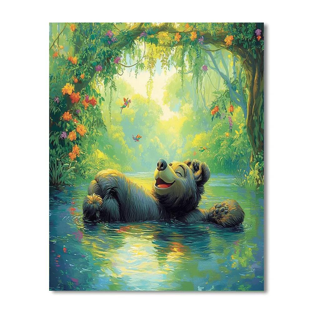 Baloo Jungle River Relaxation Disney Inspired DIY paint by numbers