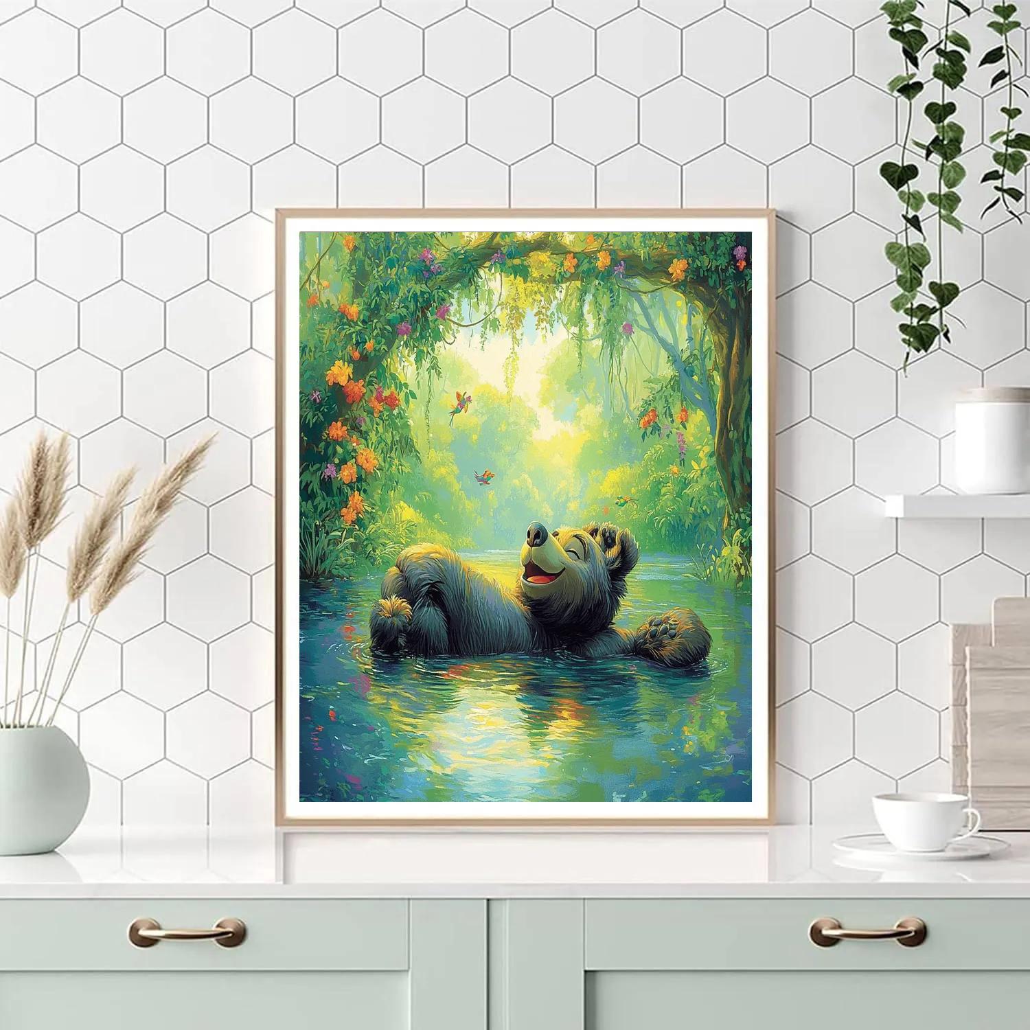 Baloo Jungle River Relaxation Disney Inspired DIY paint by numbers