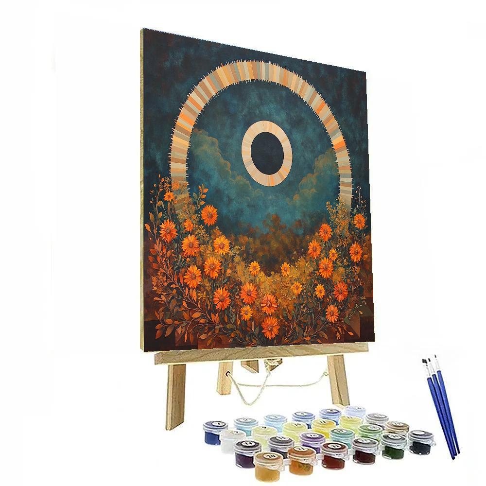 Frida Kahlo Inspired Eclipse Of Marigold Light paint by numbers