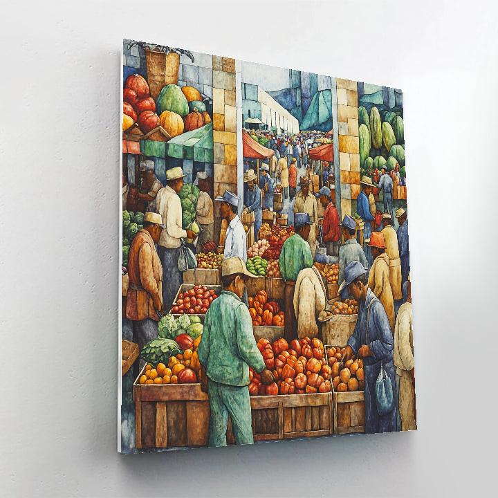 Diego Rivera Inspired Market Scene Numbered painting kits