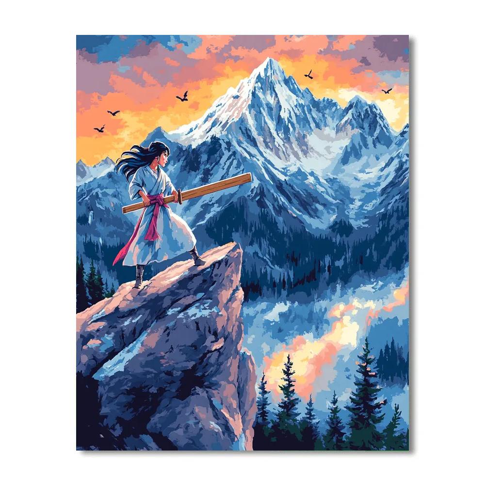 Mulan Mountain Training Morning Disney Inspired paint by numbers
