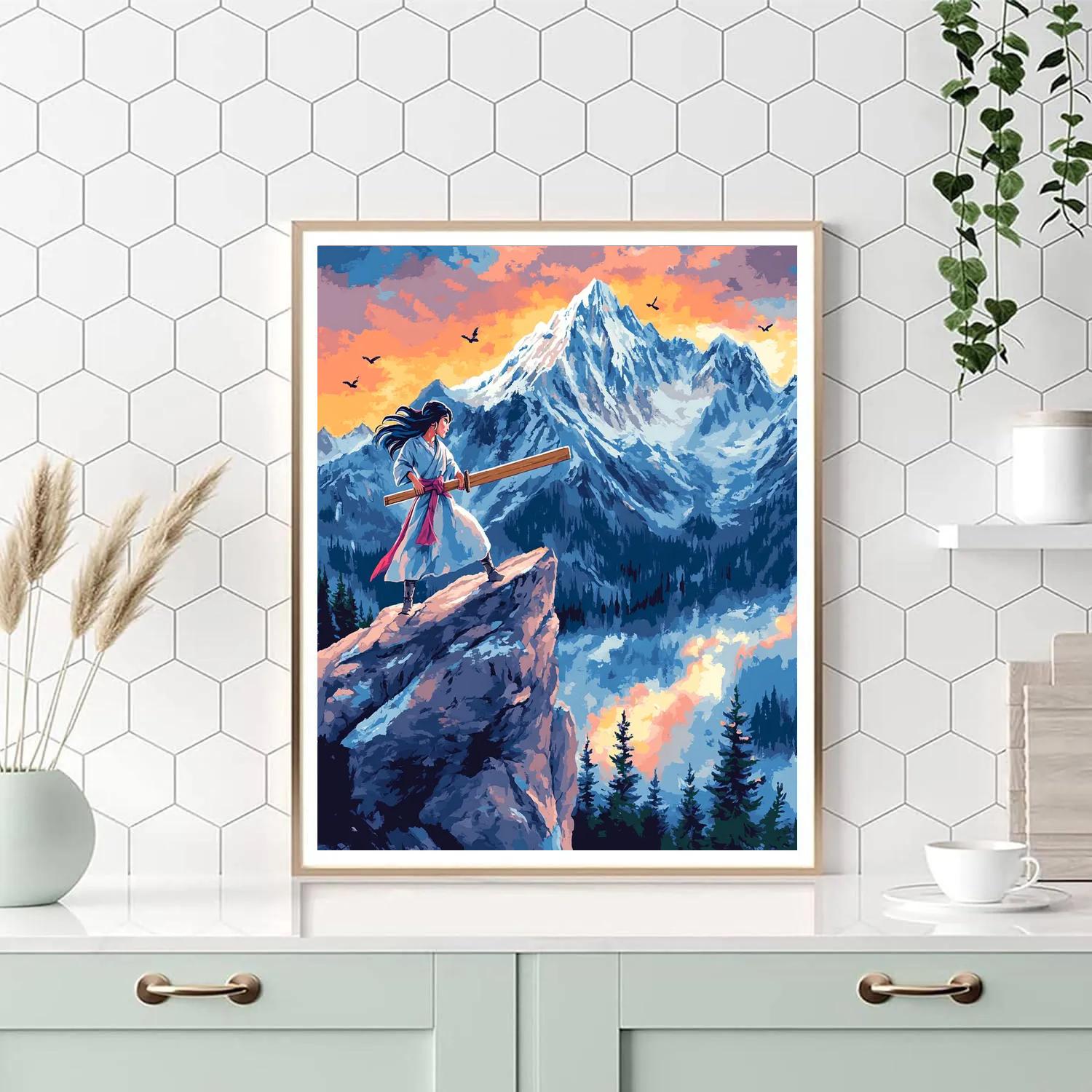 Mulan Mountain Training Morning Disney Inspired paint by numbers