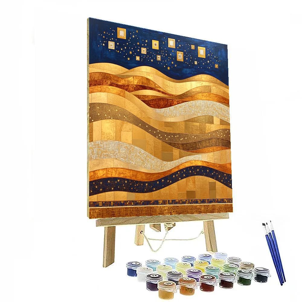 Gustav Klimt Inspired Amber Dune Constellations Paint by numbers art