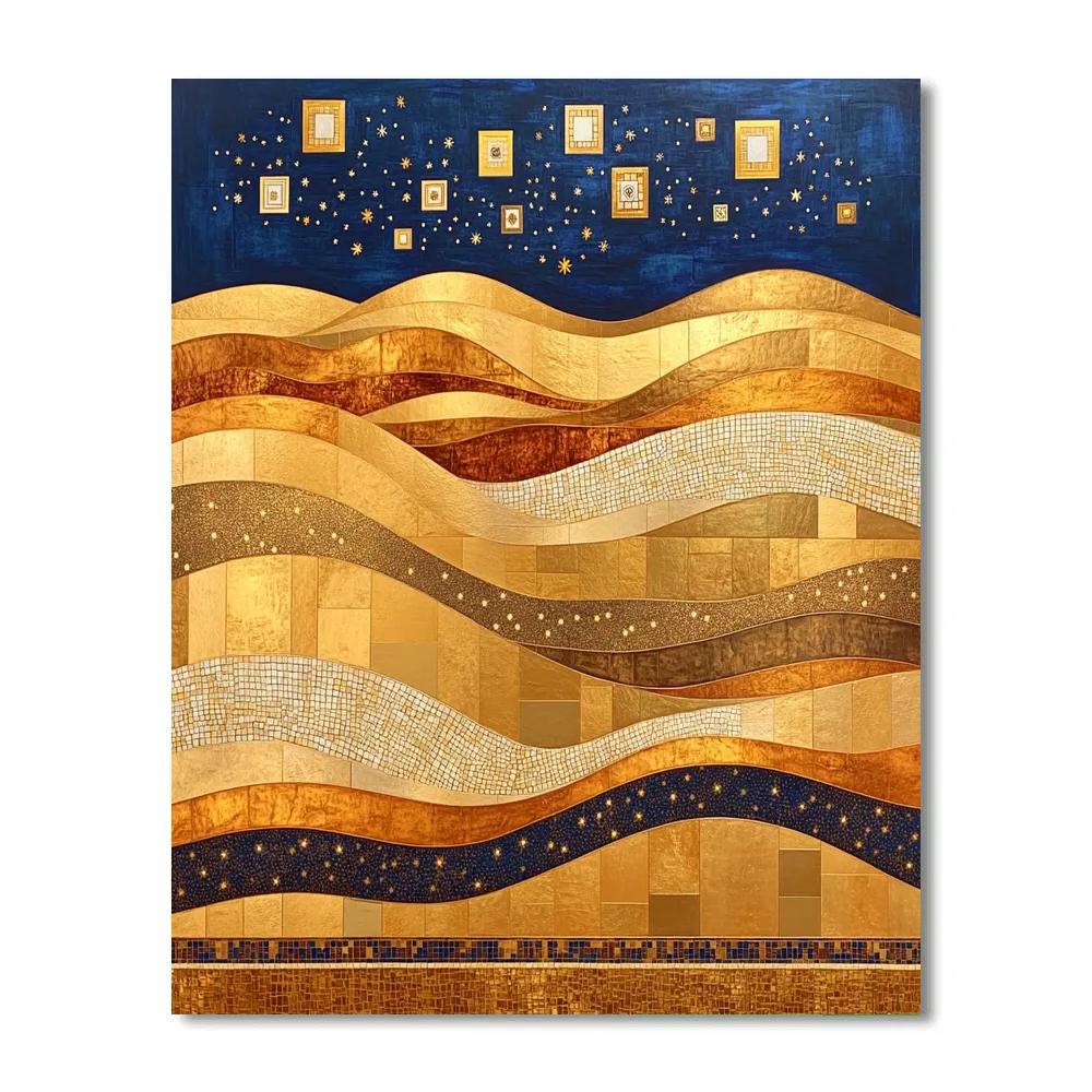Gustav Klimt Inspired Amber Dune Constellations Paint by numbers art