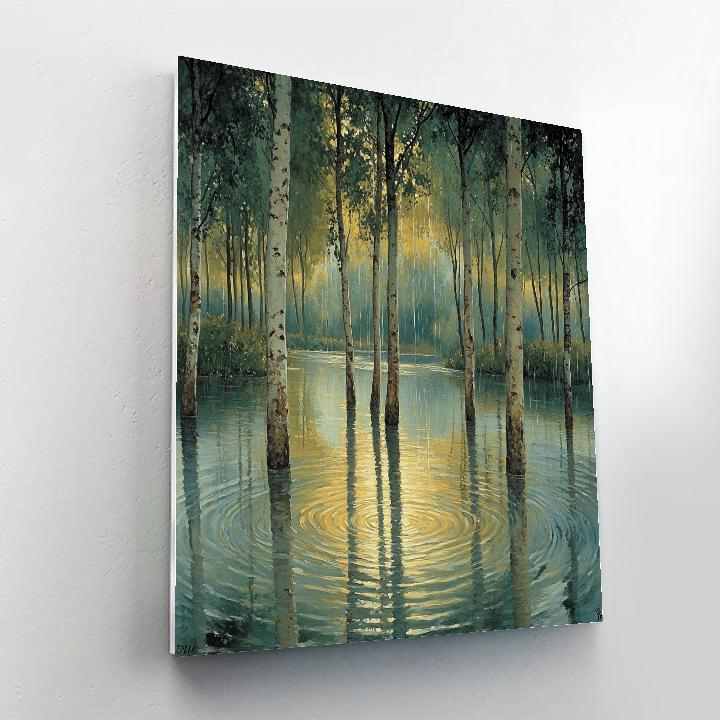 Claude Monet Inspired River Alder In Spring Rain Paint by numbers art