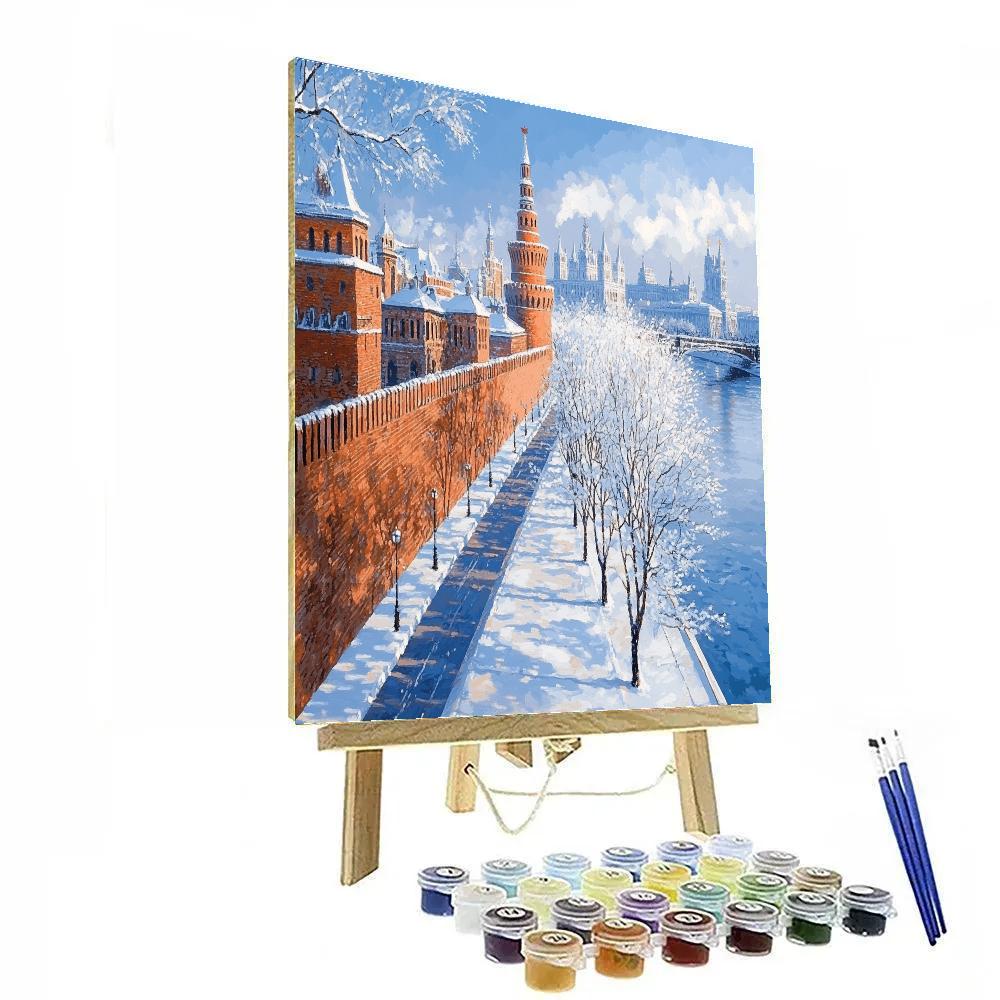 Kremlin Walls View Moscow Russia Painting by numbers kit