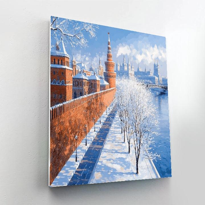 Kremlin Walls View Moscow Russia Painting by numbers kit