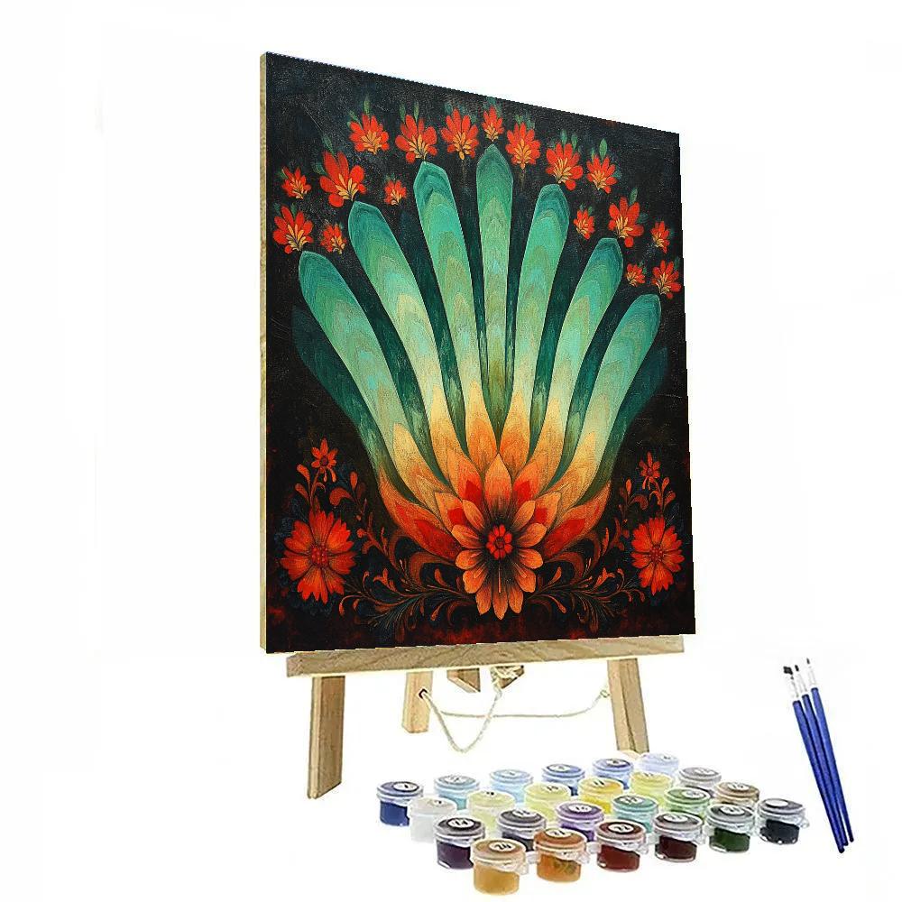 Frida Kahlo Inspired Volcano Aurora Bloom Painting by numbers kit