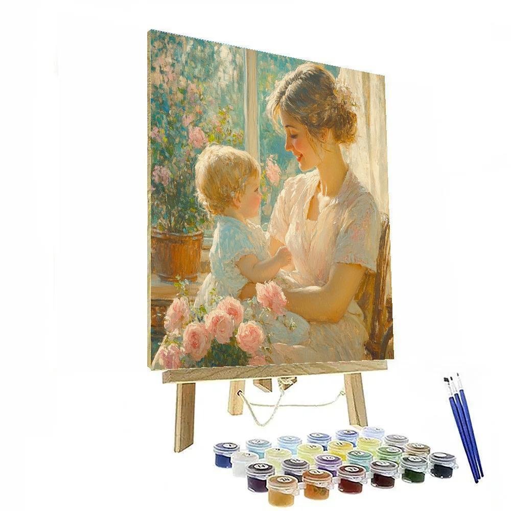 Mary Cassatt Inspired Mother And Child paint by color