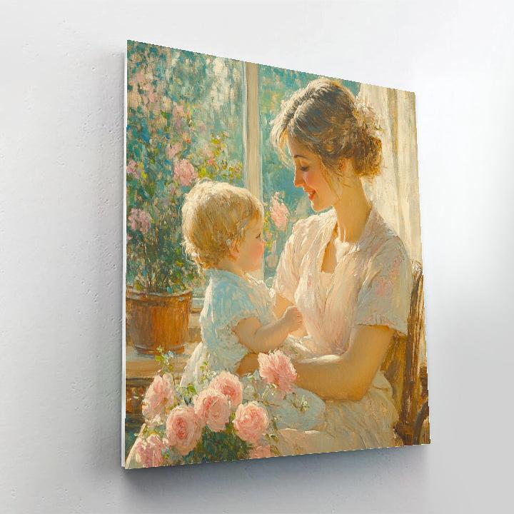 Mary Cassatt Inspired Mother And Child paint by color