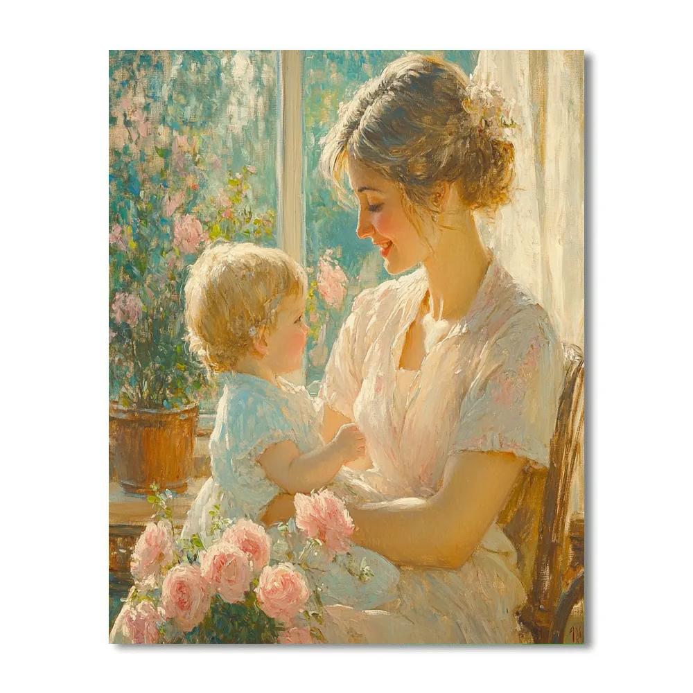 Mary Cassatt Inspired Mother And Child paint by color