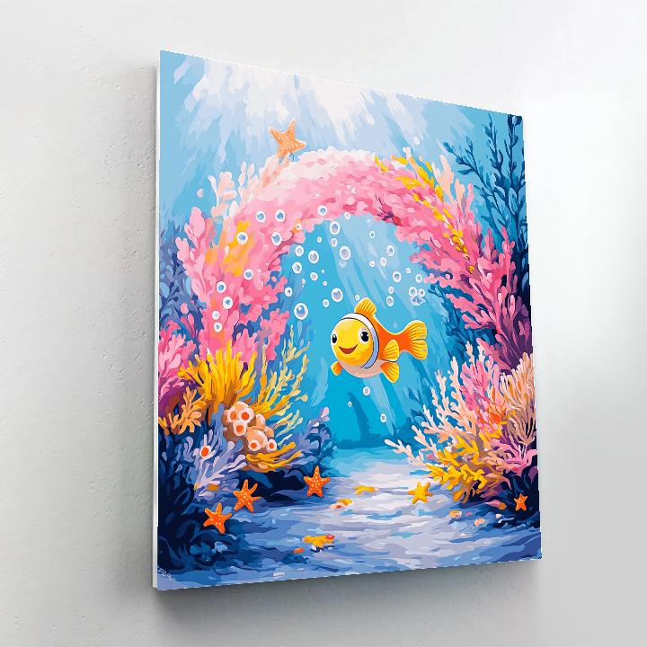 Flounder Coral Reef Peekaboo Disney Inspired Numbered painting kits