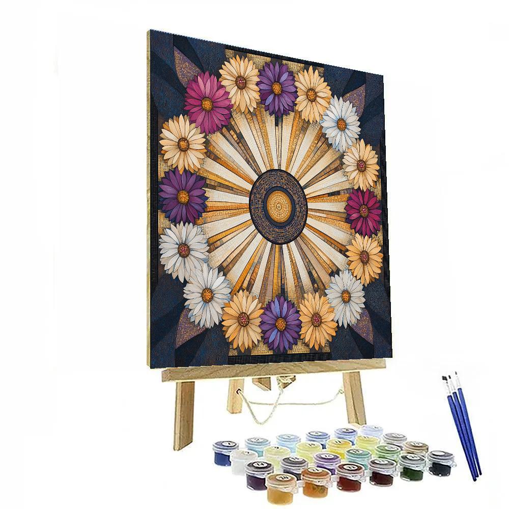 Gustav Klimt Inspired Chrysanthemum Starwheel Paint by numbers kits
