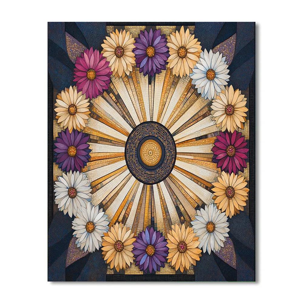 Gustav Klimt Inspired Chrysanthemum Starwheel Paint by numbers kits