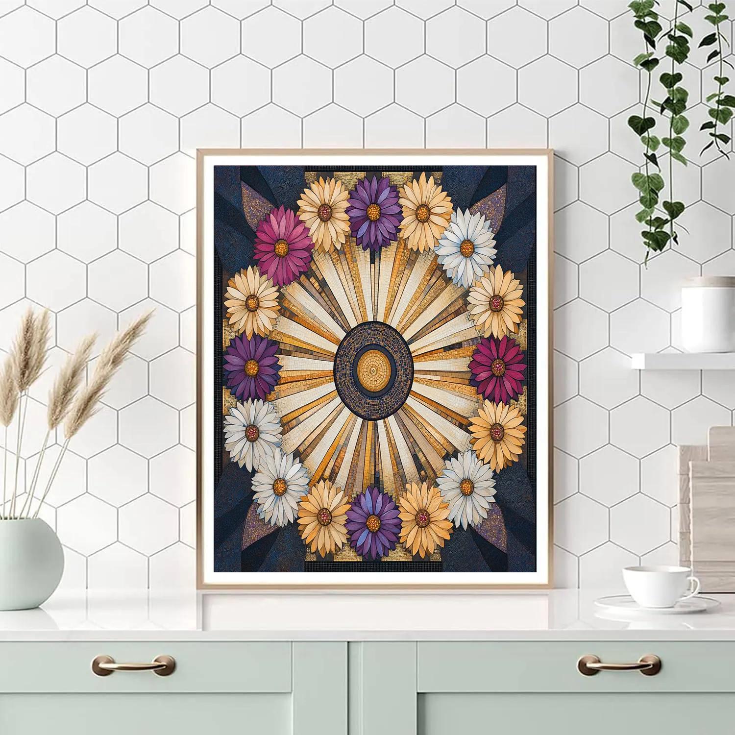Gustav Klimt Inspired Chrysanthemum Starwheel Paint by numbers kits