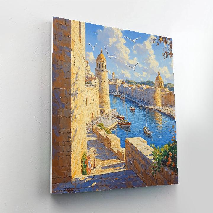 Old Fortified Walls Valletta Malta paint by color