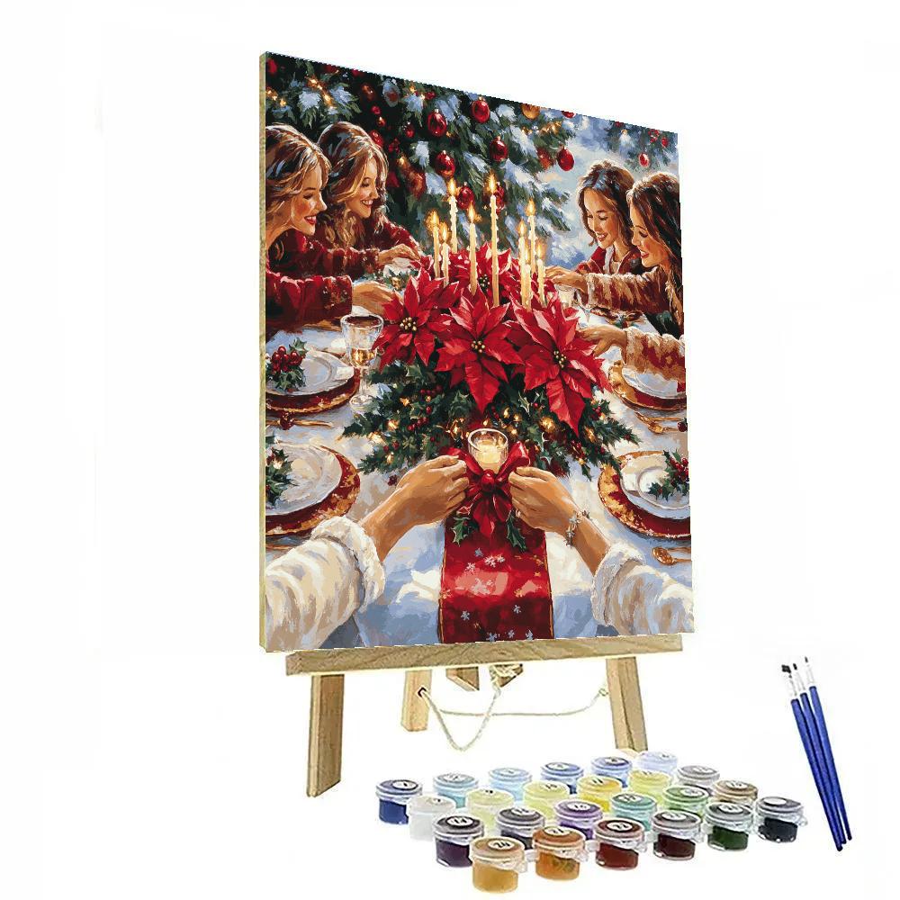 Poinsettia Table Blessing Paint by numbers art