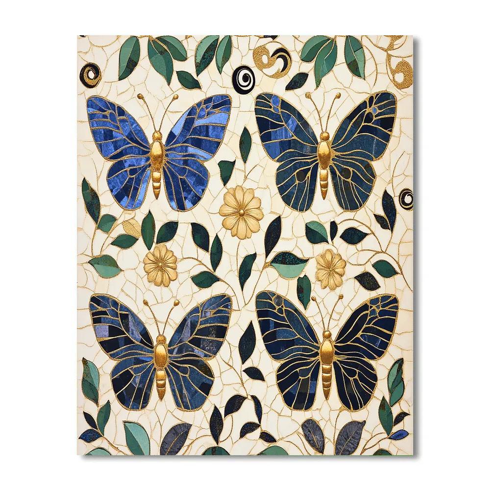 Gustav Klimt Inspired Lapis Butterfly Meadow Pattern Numbered painting kits
