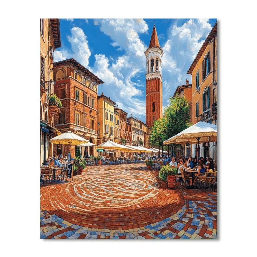 Piazza Del Campo Siena Italy paint by number