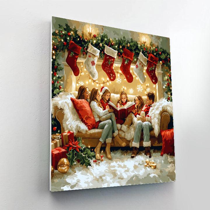 Stockings And Storytime Glow Painting by numbers kit