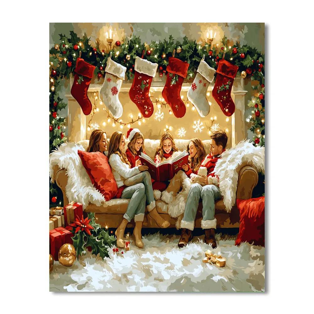 Stockings And Storytime Glow Painting by numbers kit