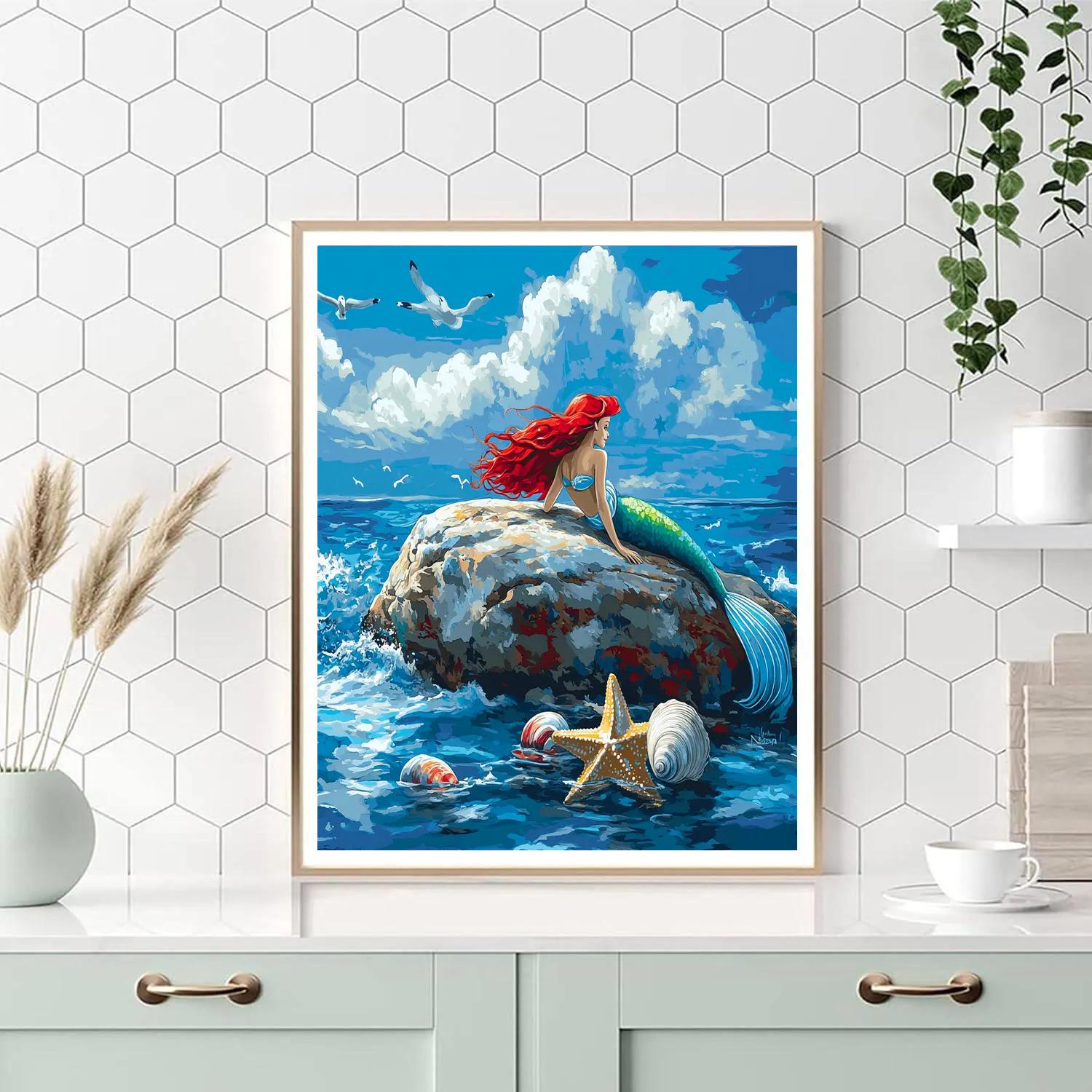 Ariel Ocean Surface Daydream Disney Inspired DIY paint by numbers
